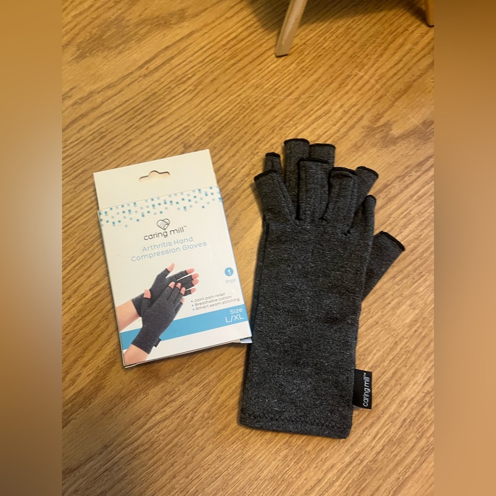 Caring Mill Gray Compression Gloves